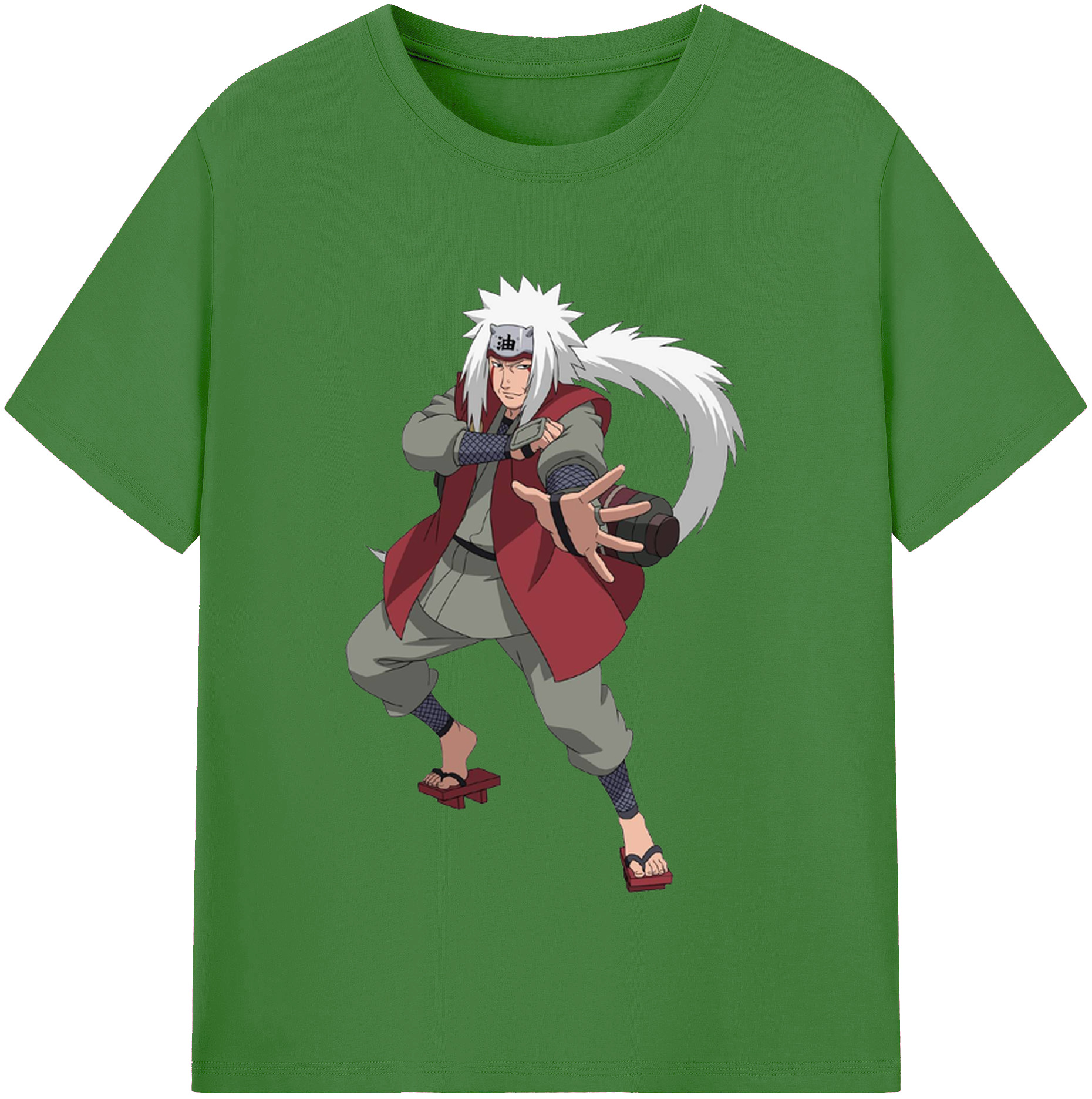 （画像用） NARUTO -ナルト- 自来也（じらいや） Jiraiya レディースカジュアルプリントTシャツ（綿100％）
